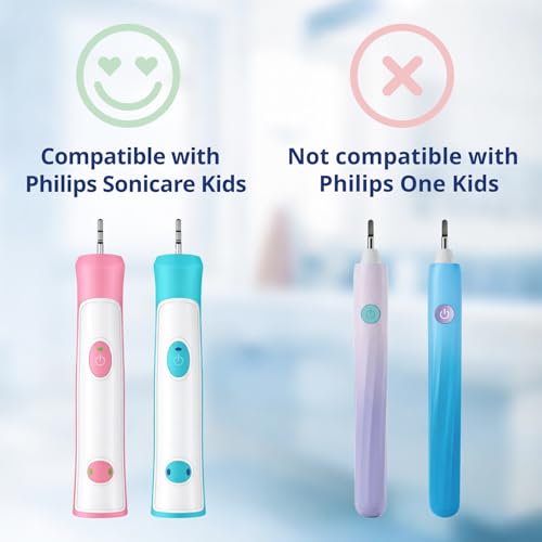 Dark Blue Kids Toothbrush Replacement Heads for Philips Sonicare, 8-Pack - Ages 7+
