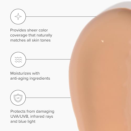 DRMTLGY Anti-Aging Tinted Moisturizer with SPF 46. Universal Tint. All-In-One Light Coverage Dewy Tinted Face Sunscreen with Broad Spectrum Protection Against UVA and UVB Rays. 1.7 oz, 2 pack