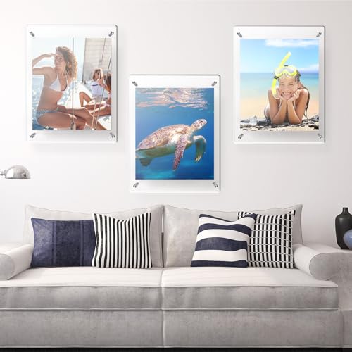 DoubleFill Frameless Acrylic Floating Picture Frame 18x24 Inches