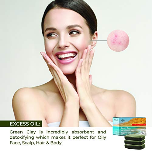 O NATURALS Detoxifying Charcoal Bar Soap & Psoriasis Dead Sea Mud and Clay Soap Bundle. Natural Bar Soap Face Body Cleanser Helps Acne Eczema Exfoliate Dead Skin. Two 3 Packs, 4oz Each Bar of Soap.