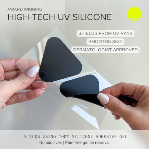 Black Sun Patch Hypoallergenic Silicone Sun-Screen Cheek or Hand Patches, UPF-50, Reusable