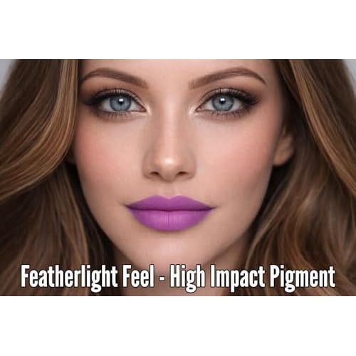 Mynena Pearl Purple Matte Lipstick - High-Pigment Buildable Color with Vitamin E | Creamy, Longwear Soft Finish | Hydrating Formula for Sensitive Skin| Anastacia | Vitamin E, Long Lasting