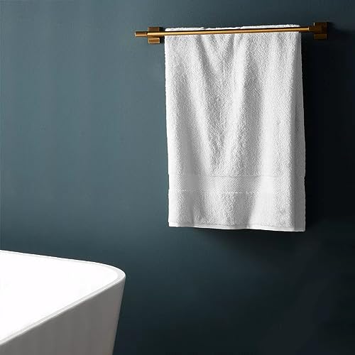 White Organic Cotton Bath Towels Set - 4 Pieces, 650 GSM Plush Quick Dry