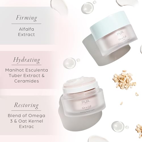 P?R MINERALS Firming Facial Cream, Get a Lift by Triple-Action Lightweight Moisturizer for Face & Neck Tightens Sagging Skin & Restores Firmness for Fine Lines & Wrinkles - Non-Greasy & Gluten Free