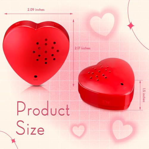 30 Pack Heart Sound Recorders for Stuffed Animals & DIY Gifts - Red