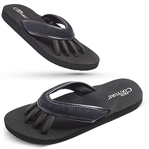 Pedi Couture Pedicure Sandals with Built In Toe Separators for Women - Comfortable Spa Style Flip Flops for Home, Salon, Yoga & Gym Use