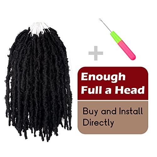 Butterfly Locs Crochet Hair 12 Inch - Black Women Hair Extensions, 8 Pcs, 1B