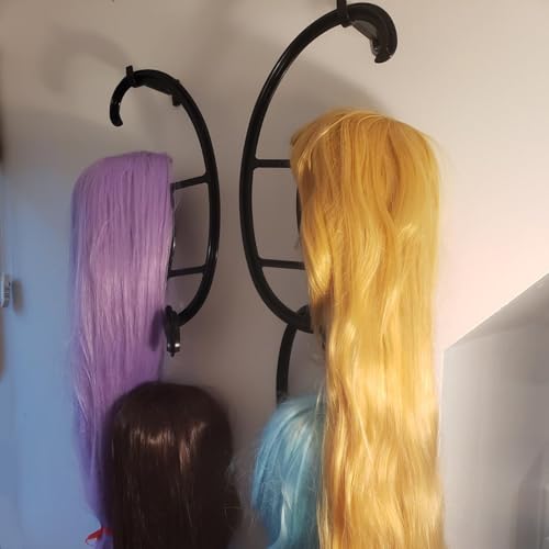 KEILEOHO 15 Inch Collapsible Wig Hanger Stand Pack of 10, Portable Wig & Hat Organizer