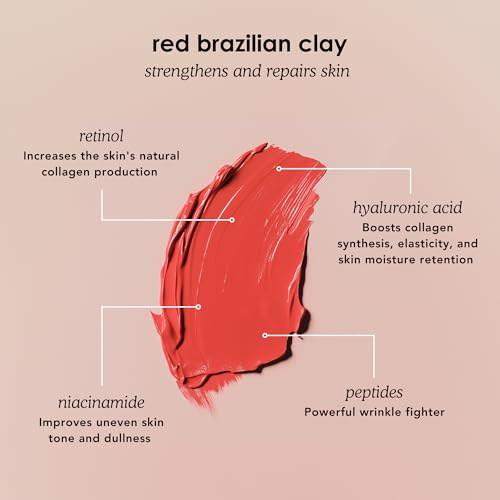 Glorio RENEW: 8 Collagen Boosting Clay Face Mask Treatments - Rare Red Clay - 8 Week Beauty Gift Set - Reduce Lines & Wrinkles - Retinol, Hyaluronic Acid, Facial Skin Care, Self Care, Skincare Women