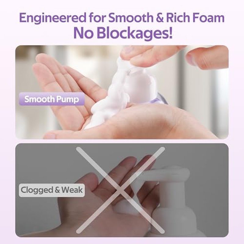 Foam Soap Refill with Dispenser Hand Wash Set, 12 Foaming Hand Soap Refills Tablets +1 Glass Foaming Dispenser +2 Microfiber Cloths, Make 96 fl oz - No Plastic, Cleansing & Moisturizing, Lavender