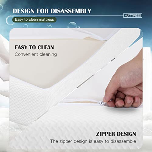 Twin 8-Inch Foam Mattress - CertiPUR-US Certified Breathable Supportive Bed with Removable Cover
