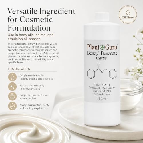 Benzyl Benzoate Liquid USP Grade 32oz for Cosmetics Hair & Fragrance Use