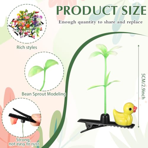 200 Pcs Rave Hair Clips Set - Colorful Plant & Duck Hair Accessories with Variation of 200 / Mixed