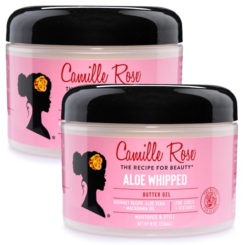 Camille Rose Aloe Whipped Butter Gel 2-Pack – 8 oz Each, Moisture-Rich Styling Leave-In
