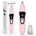 Nose Hair Trimmer,Painless Ear and Eyebrow Trimmer for Men with Dual Edge Blades,Rechargeable,Light Indicator Easy Washing (Pink)
