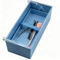 Portable Nail Art Tool Sterilizer Tray with Strainer and Cover - Blue