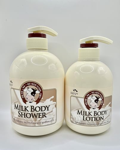 Milk Body Shower & Lotion Set - Moisturizing Skin Care 750ml + 500ml