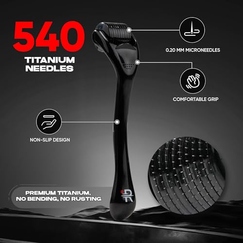 Beard Care Roller for Men ? Titanium Grooming Tool & Scalp Care Kit, Supports Fuller-Looking Beard Look, Ergonomic Handle, Daily Grooming Essential, Valentines Day Gift for Him