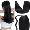 LaaVoo Human Hair Ponytail Extension - Black, 12 Inch, Short, 75g, Variation A-2-2 #1