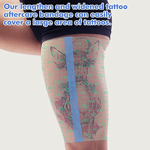 VOOVAO Waterproof Tattoo Aftercare Bandage Roll 7.87 in x 10.9 Yd Second Skin Wound Dressing