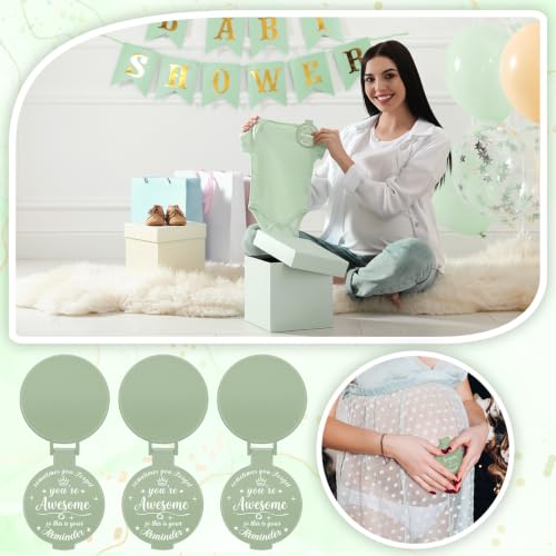 Gulfmew 100 Sage Green Mini Compact Mirrors Bulk Gifts for Women