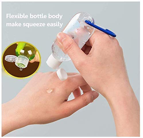 50PCS Travel Refillable Clear Plastic Keychain Bottles - Leakproof 50ml/1.7oz