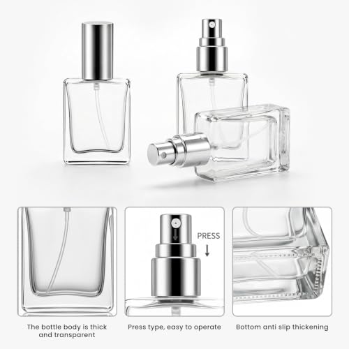 Reusable 15ml Glass Perfume Spray Bottles Set with Labels & Accessories