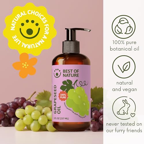 Grapeseed Oil 64 Fl Oz - Lightweight, Fast-Absorbing Body & Face Moisturizer (Pack of 1)