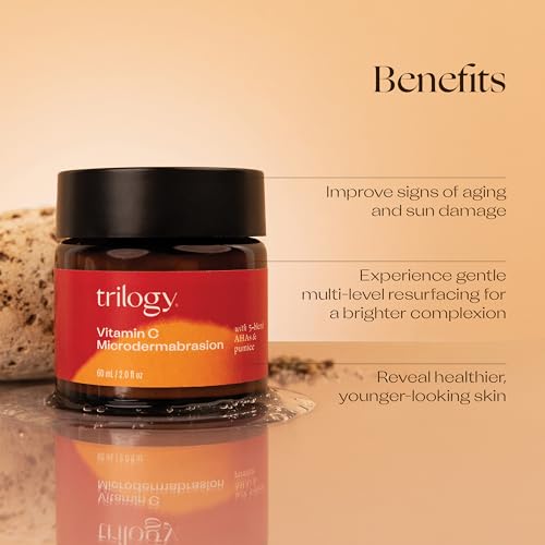 Trilogy Vitamin C Microdermabrasion, Exfoliates & Evens Skin Tone, with AHAs, Rosehip Oil & Pumice, 2.0 fl oz