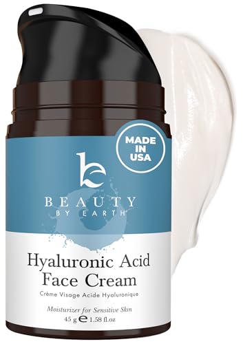 Hyaluronic Acid Moisturizer for Face - Unscented, 1.58 oz USA Made Organic