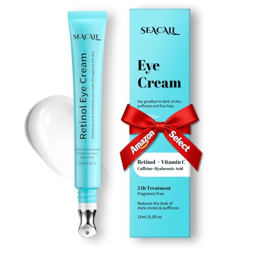 Retinol Eye Cream - Eye Serum for Dark Circles & Puffiness Anti-Aging - Under Eye Cream with Hyaluronic Acid & Caffeine to Reduce Wrinkles & Repair the Eye Area (15ml)