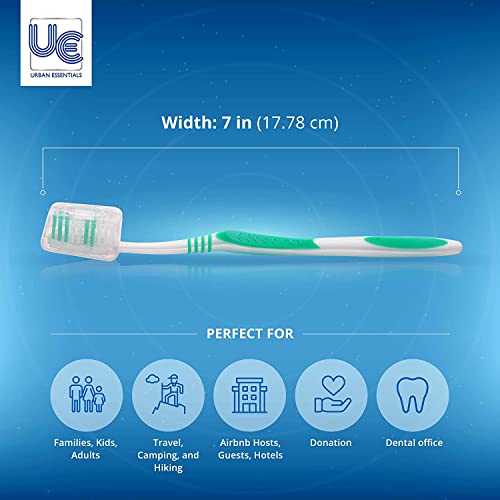 Bulk Individually Wrapped Toothbrushes with Covers - 50 Pack, Soft Bristles, Travel & Hotel Use
