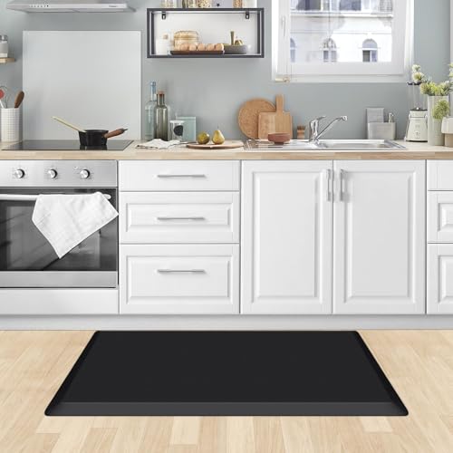 KitchenClouds 0.8 Inch Thick Anti-Fatigue Kitchen Mat Black 36"L x 22"W