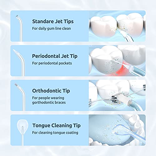 SYNHOPE White Cordless Water Flosser - Portable Oral Irrigator with 3 Modes & Telescopic Tank
