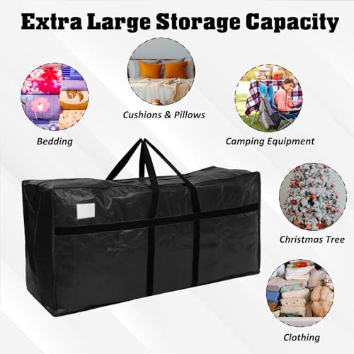 Windyun 195 Gal Extra Large Moving Bags - 4 Pack, Black, Heavy Duty Storage Bags