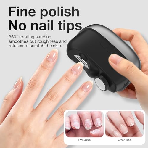 Electric Nail Clipper Set 2026 New Dual-Function Trimming and Filing System Professional Electric Nail Clippers are Suitable for (Adults/Children/Seniors) for Both Fingernails and toenails Black