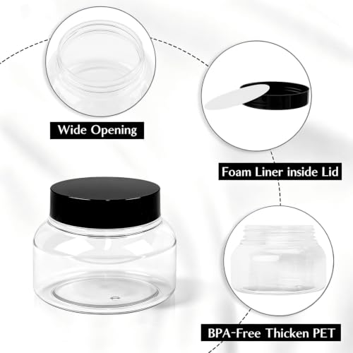 24 Pack 8 oz Plastic Jars with Lids - Tuscany Style Refillable Containers