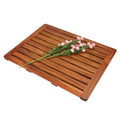 Teak Wood Bath Mat 24x18 Inches - Rectangular Bathroom Shower Floor Mat