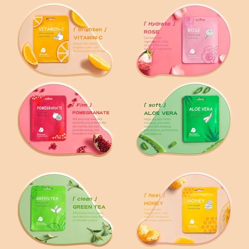 Orange Nourishing Face Mask Set - Hydrating Skin Care for Women & Teens