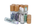 Wresty 10ml Glass Essential Oil Roller Bottles with Gemstone Tops & Bamboo Lids - 10 Pack