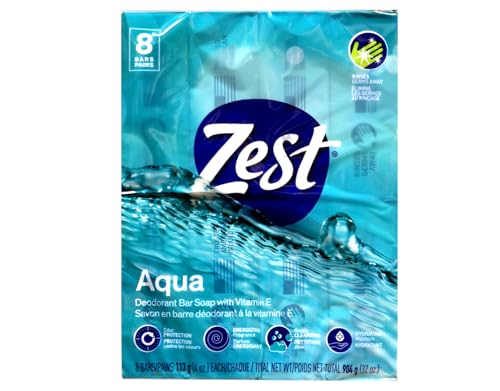 Zest Aqua Pure Cleansing Bar Soap Unscented Pack of 2 - 8 Count