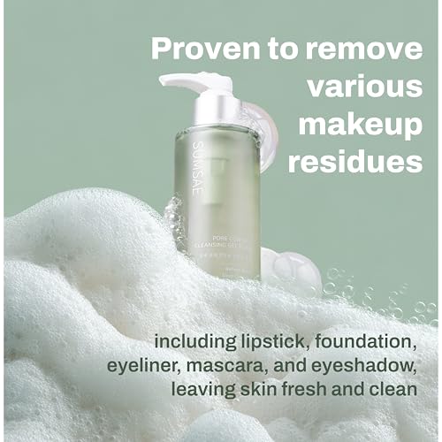 Pore Control Gel to Foam Cleanser, Korean Skincare Face Wash with Green Tea & Chestnut Shell for Oil Control, Deep Pore Cleansing & Makeup Removal, 155ml / 5.24 fl oz