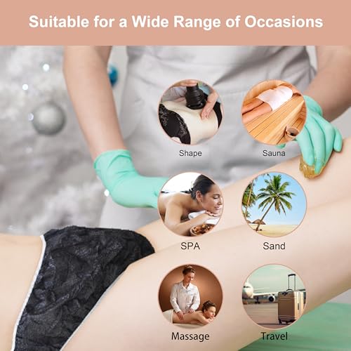 Disposable Underwear Underpants - One-Time Use Black 50 Pcs Set for Hotel Spa Travel