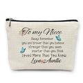 Huester To My Niece Makeup Bag, Auntie Gifts - Inspirational Cosmetic Bag Travel Make Up Pouch