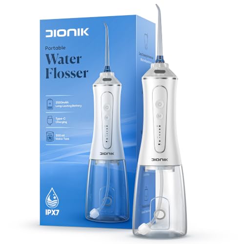 Cordless Water Flosser for Adults - Rechargeable Oral Irrigator with 300ml Tank & 5 Modes