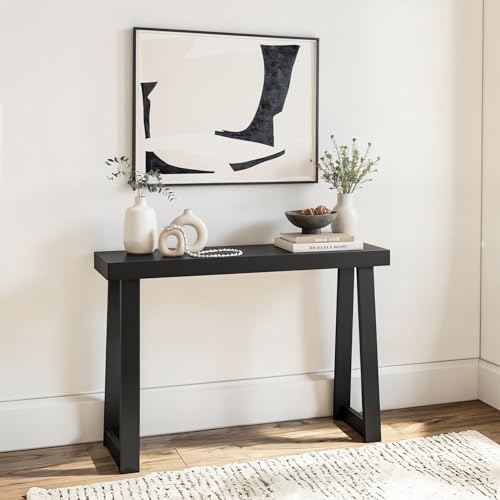 46 Inch Black Console Table - Classic Wood Entryway & Living Room Accent - Variation of THIS listing