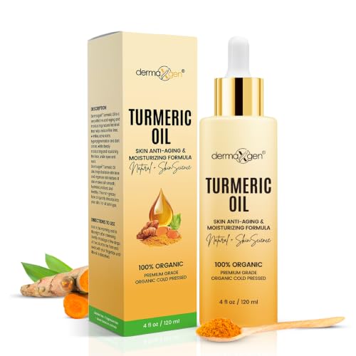Organic Turmeric Face Oil for Skin Lightening & Anti-Aging - 4 Fl Oz (Pack of 1)