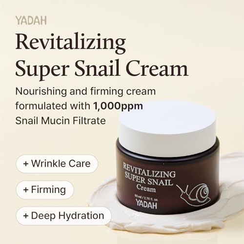 Snail Mucin Face Moisturizer - Hydrating Lightweight Cream for Skin Elasticity