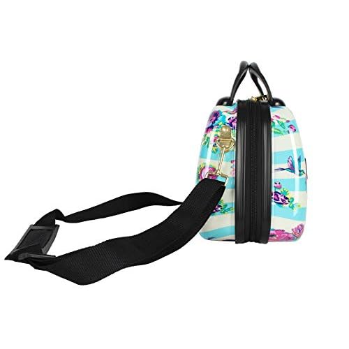 Betsey Johnson Hardside Cosmetic Case - Lightweight Small Size Hardshell Travel Hand Makeup Bag - Adjustable Shoulder Strap - Bag for Women and Girls - Multi-Functional Case