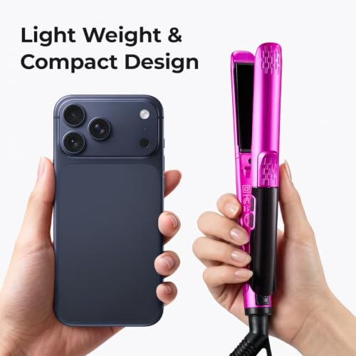 Mini Flat Iron Hair Straightener with Adjustable Temperature, Travel Size
